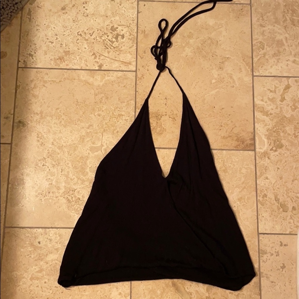 Black tie halter